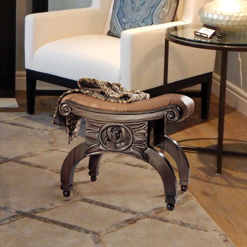 The Venetian Leather Taboret Bench