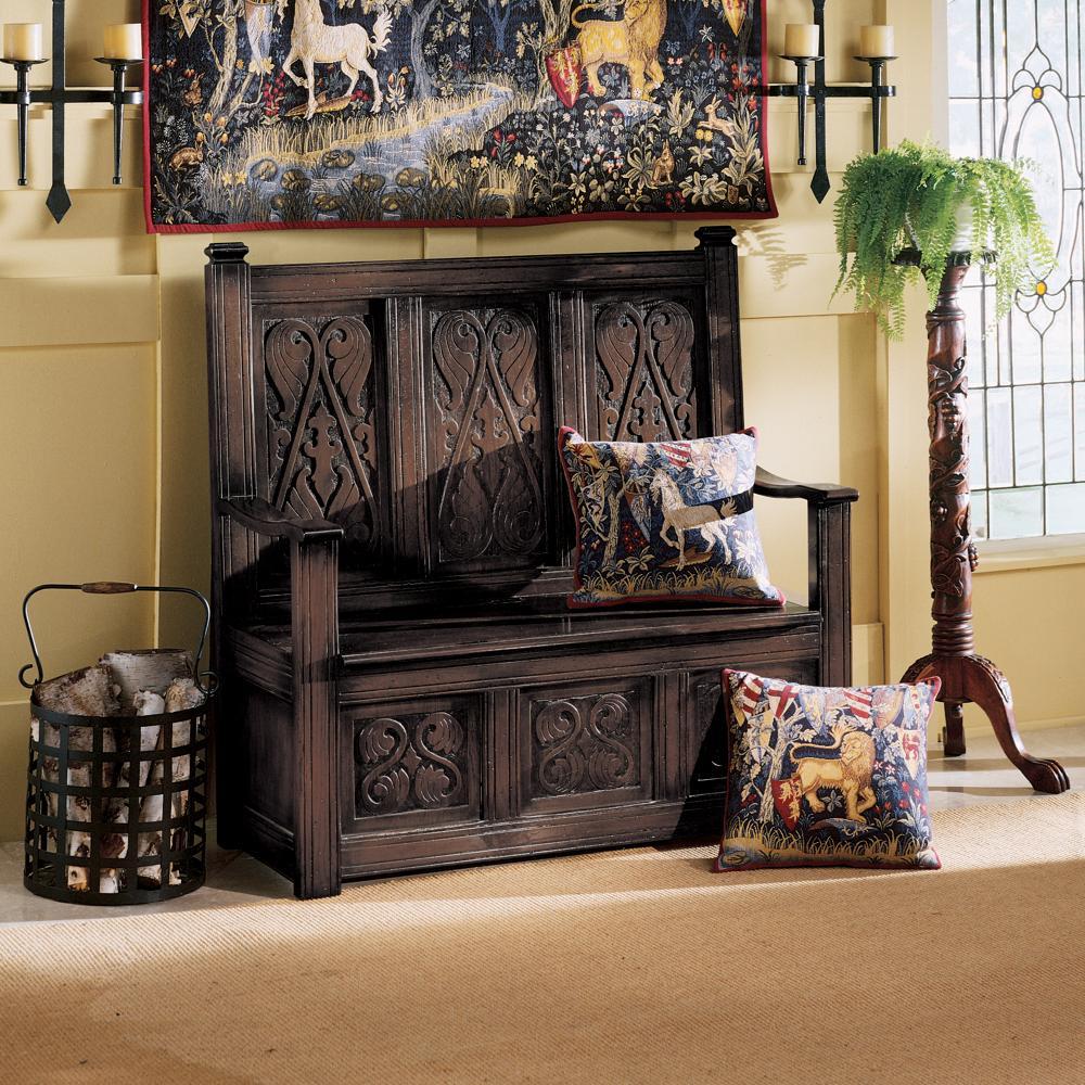 Historic Mahogany Monk's Bench