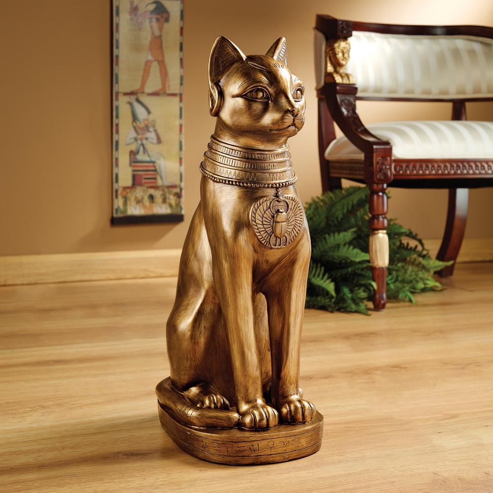 Golden Bastet Cat Goddess of Ancient Egypt Statue