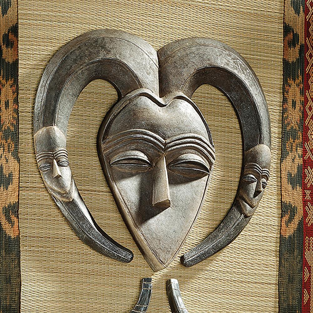 Kwele African Tribal Mask Wall Sculpture
