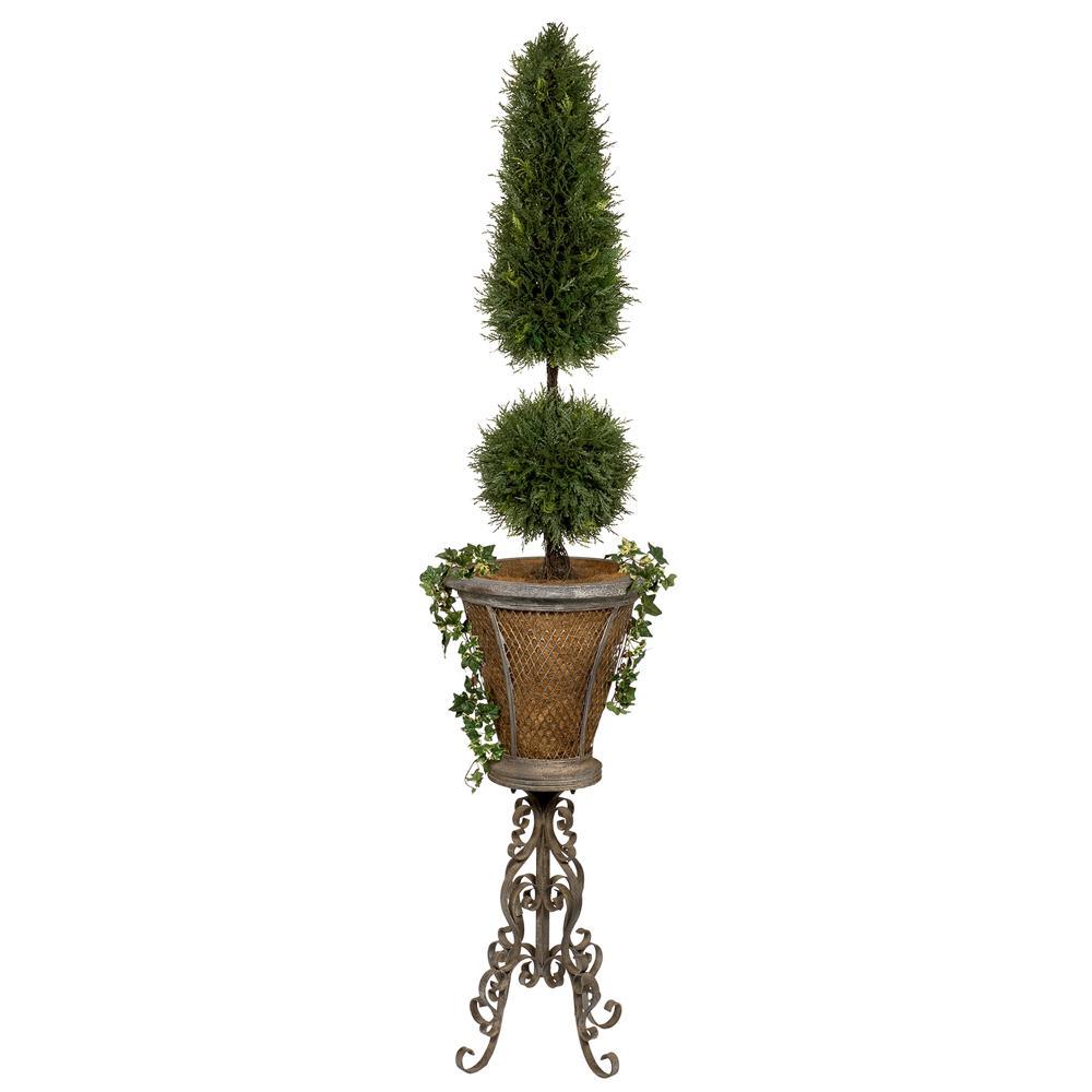 Casita de Flores Basketweave Metal Plant Stand