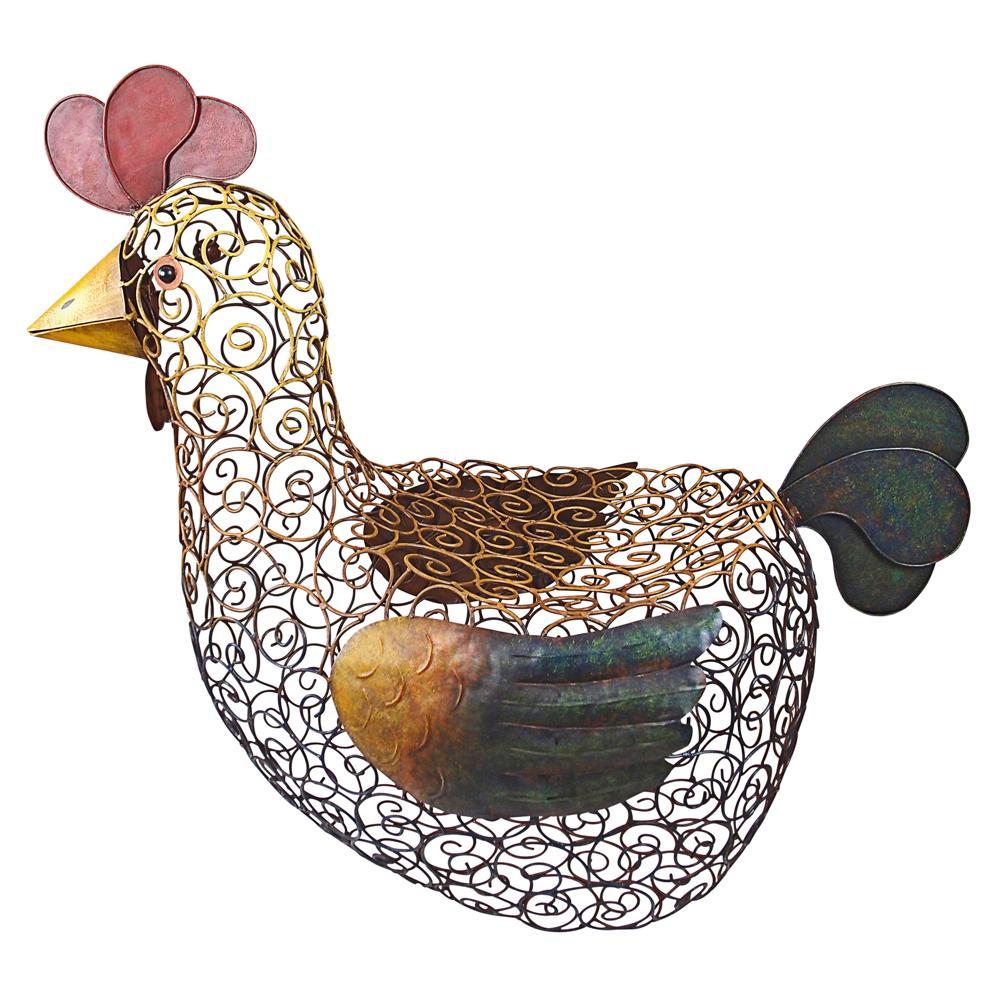 Cock-a-Doodle-Do Rooster Sculptural Metal Bench