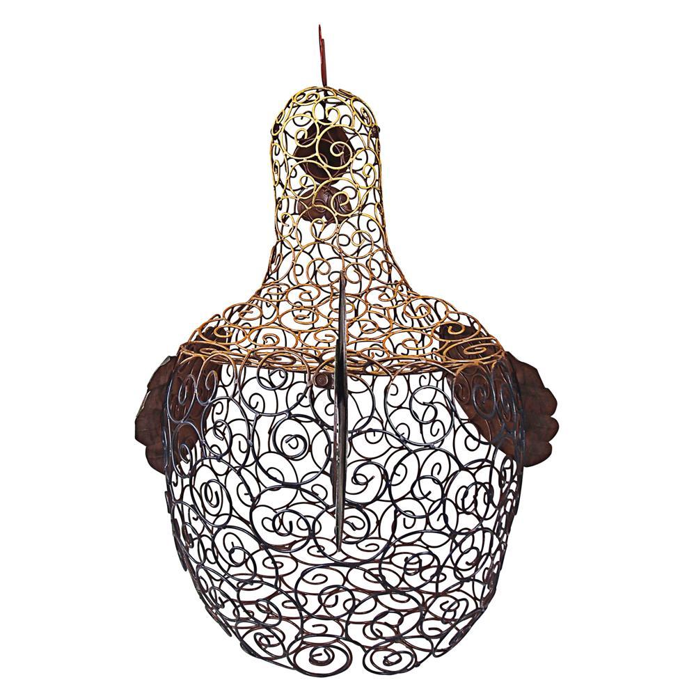 Cock-a-Doodle-Do Rooster Sculptural Metal Bench