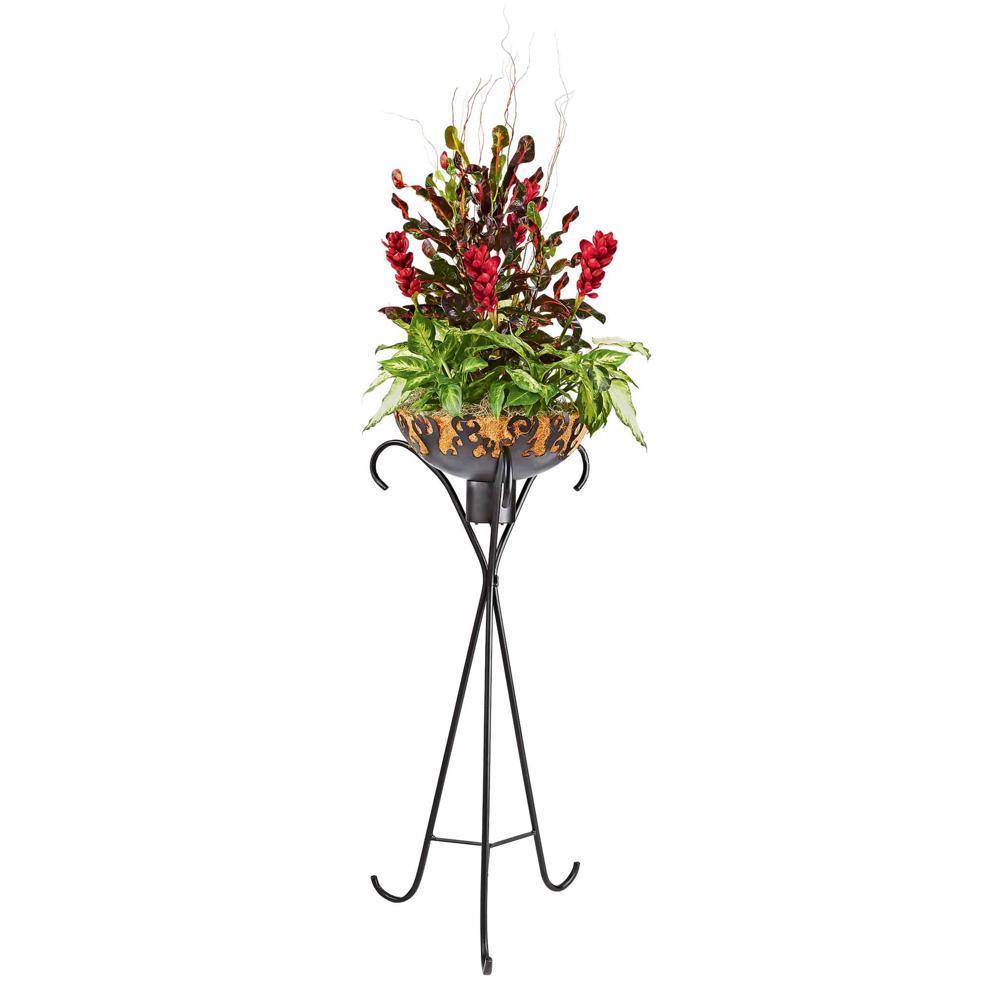 Flames of the Tiki God Metal Planter: Grande
