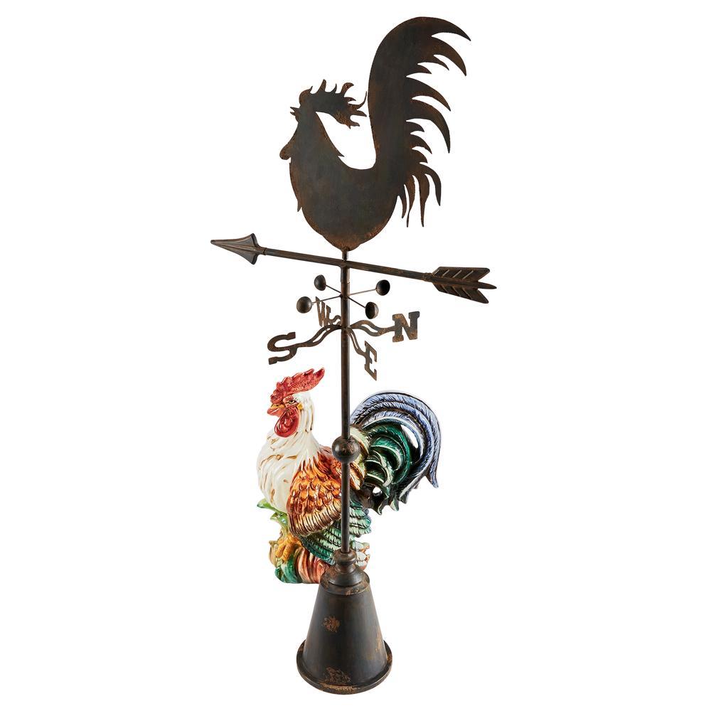 All Directions Rooster Metal Weathervane Statue