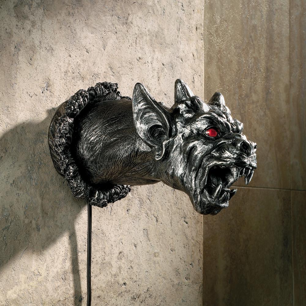 Gothic Gargoyle Cathedral Devil Dog Lighted Wall Sculpture
