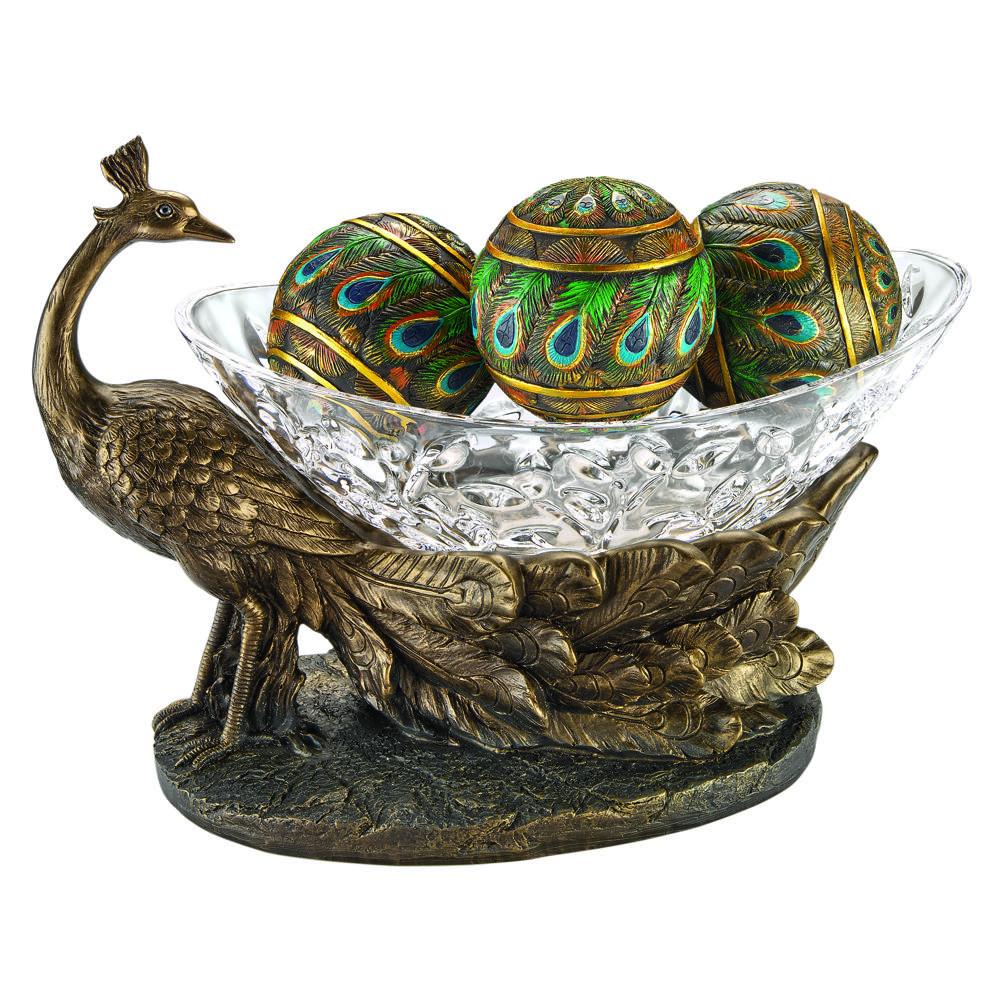 Peacock Presentation Crystal Bowl