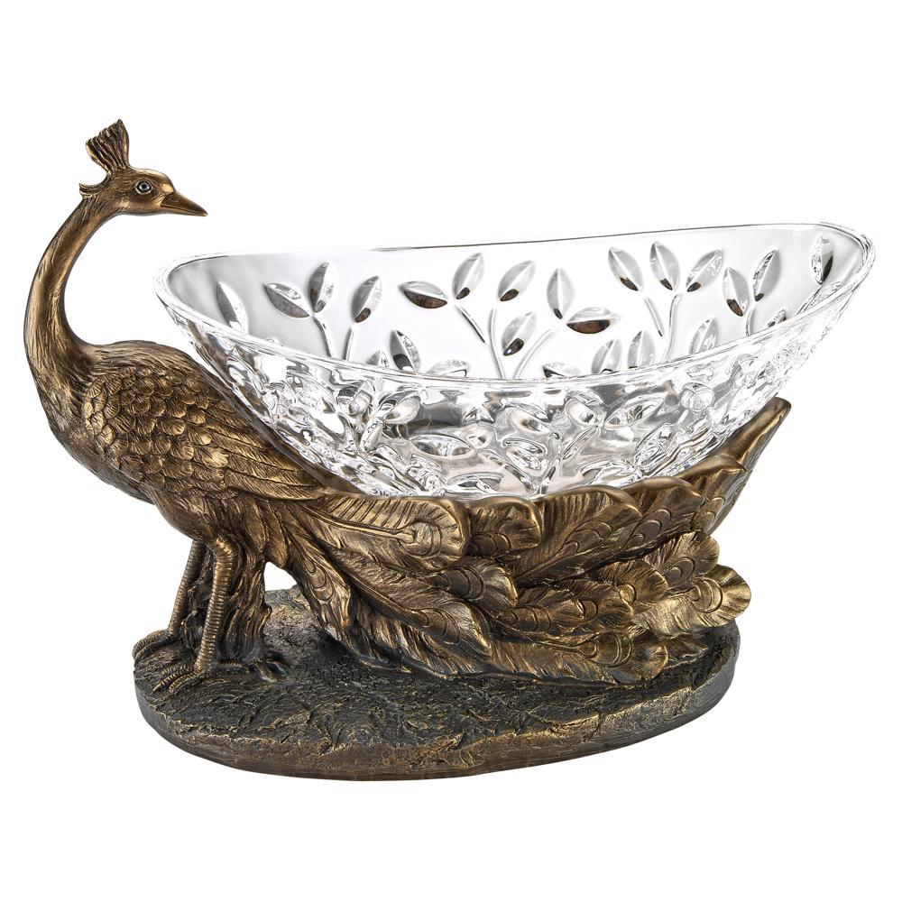 Peacock Presentation Crystal Bowl