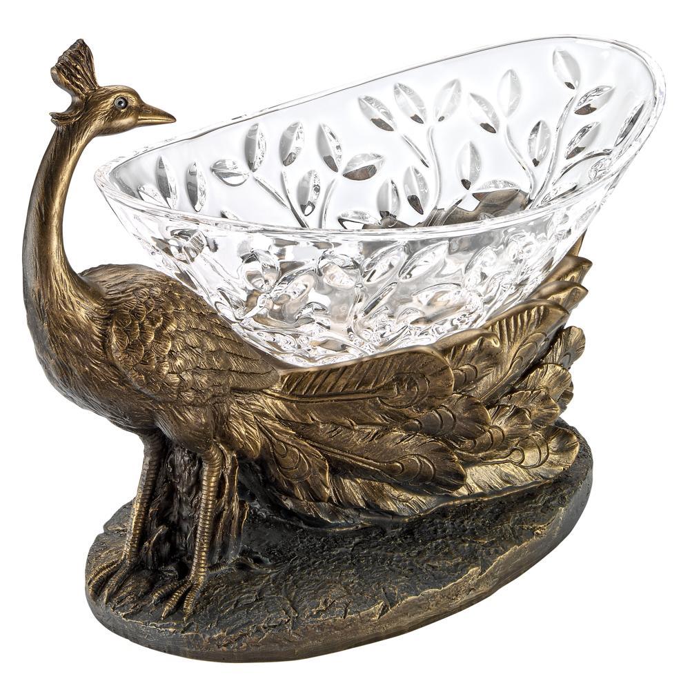 Peacock Presentation Crystal Bowl
