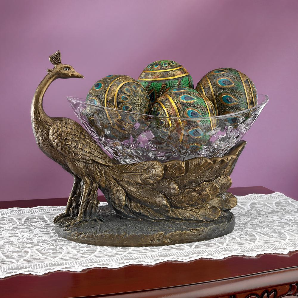 Peacock Presentation Crystal Bowl