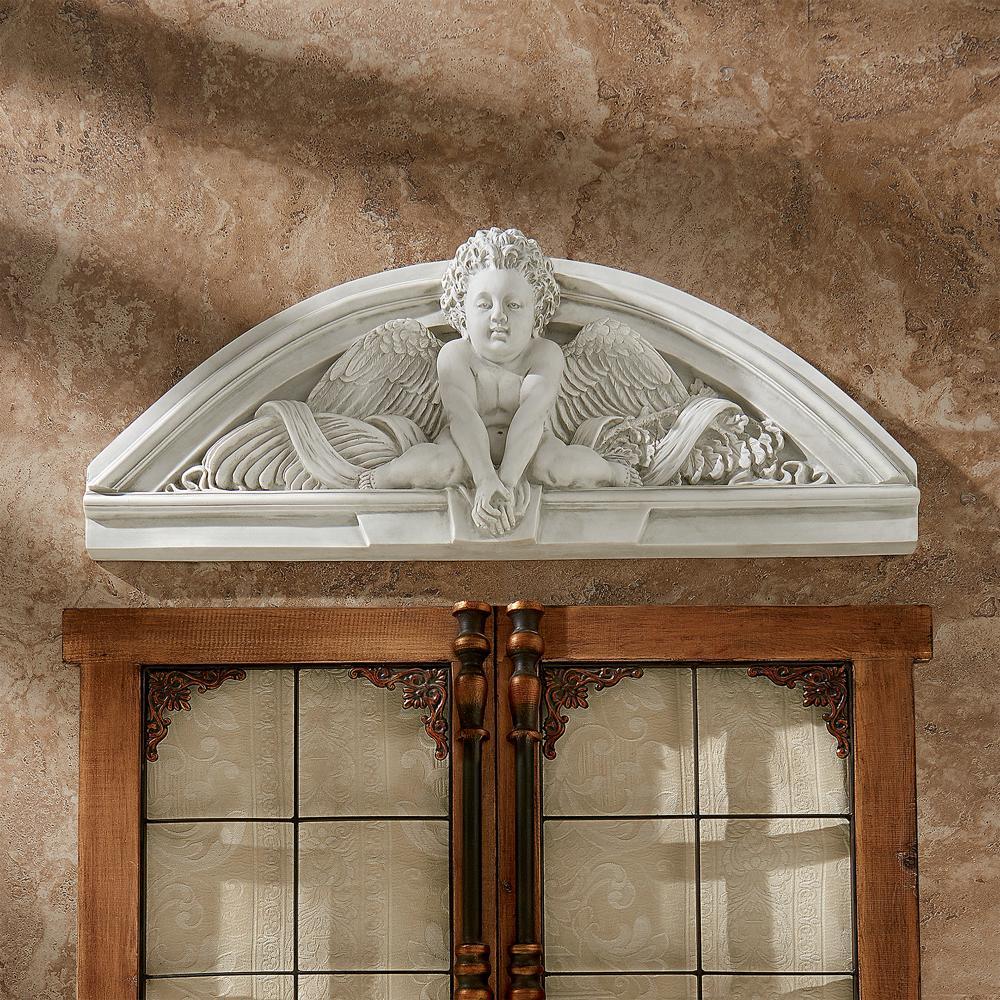 Cherubs Grande Welcome Sculptural Wall Pediment