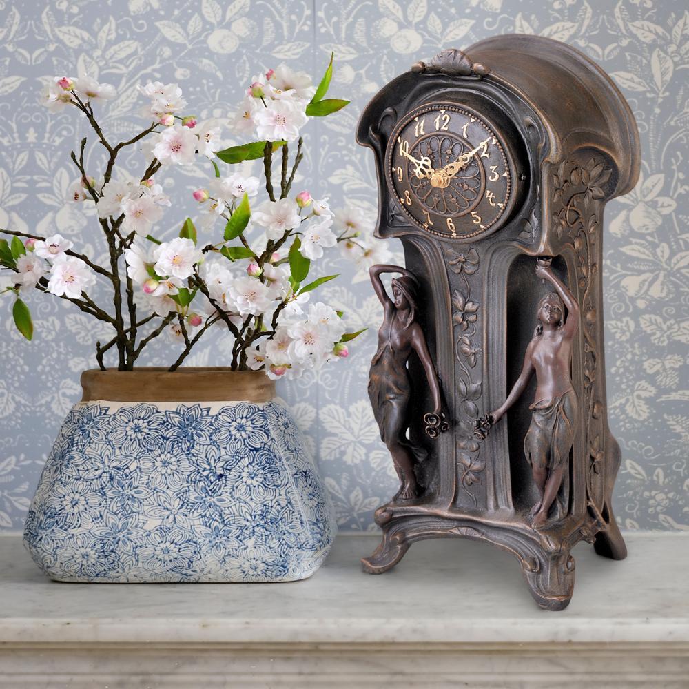 Dual Maiden Art Nouveau Mantelpiece Clock