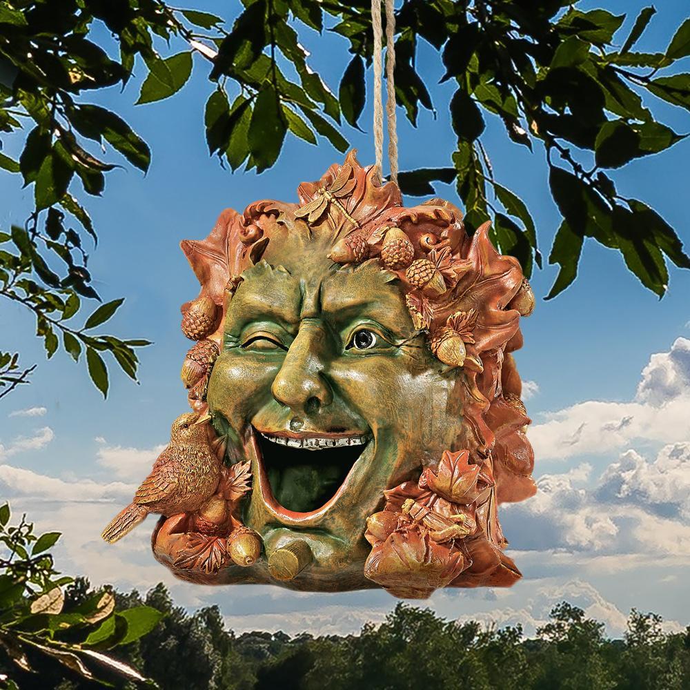 Laughing Greenman Sculptural Hanging Birdhouse