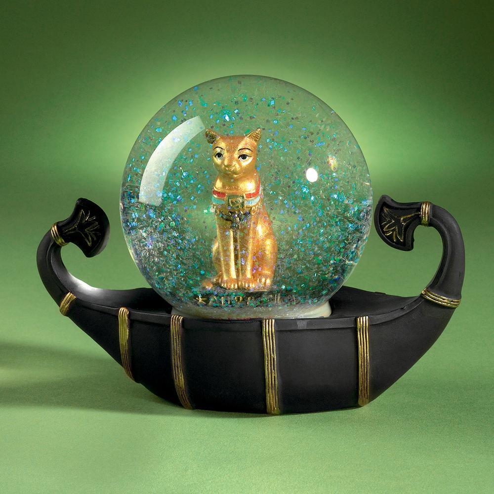 Bastet Cat Goddess of the Nile Water Globe Sculpture