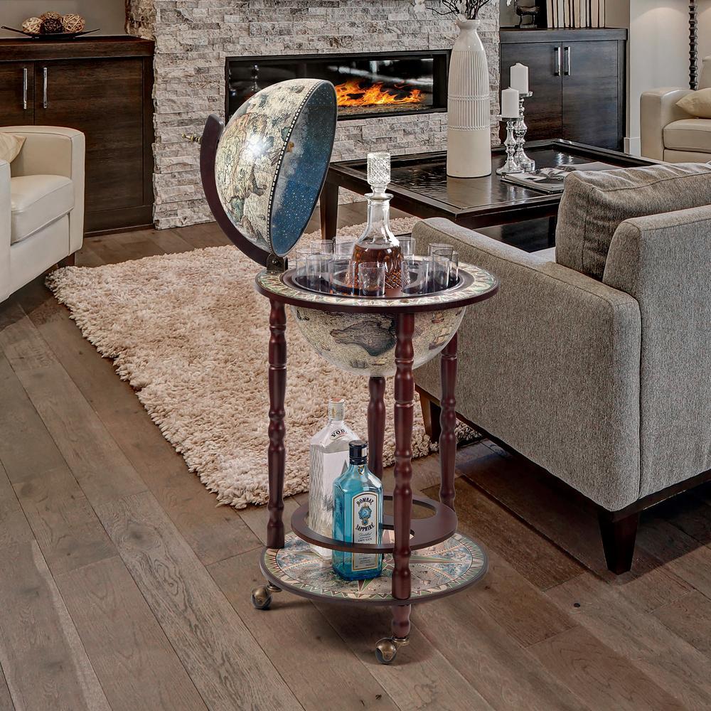 Sixteenth Century Crema Durata Replica Globe Bar Cabinet
