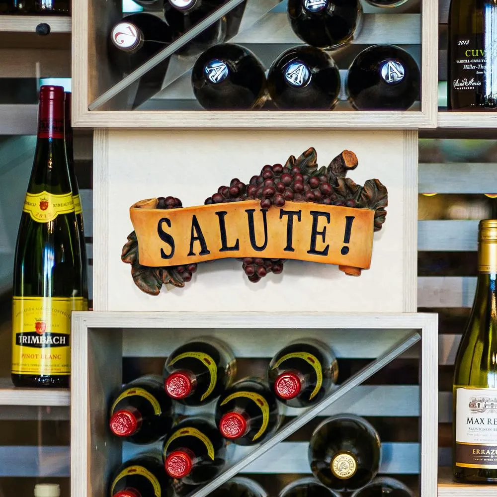 Salute Italian Signs Grape Wall Sculpture