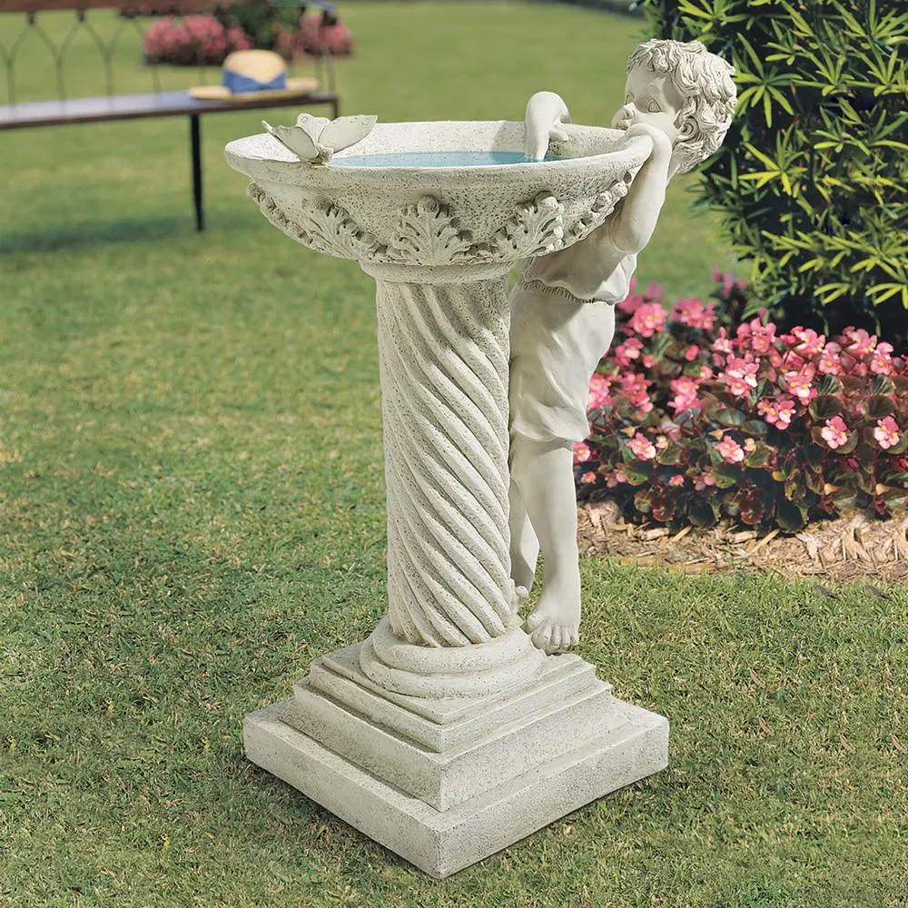 Summer's Splash Sculptural Birdbath