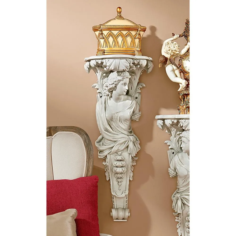 French Baroque Caryatid Facing Right Wall Sculpture