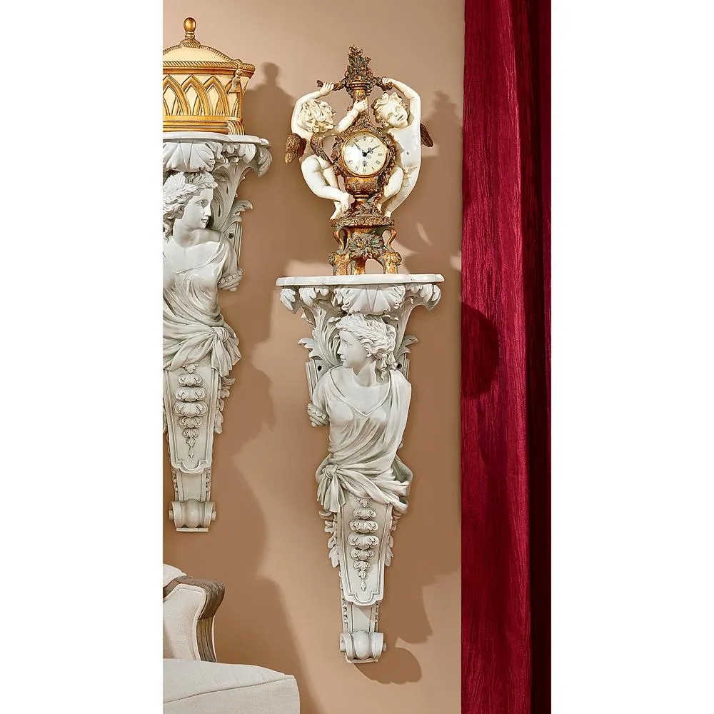 French Baroque Caryatid Facing Left Wall Sculpture