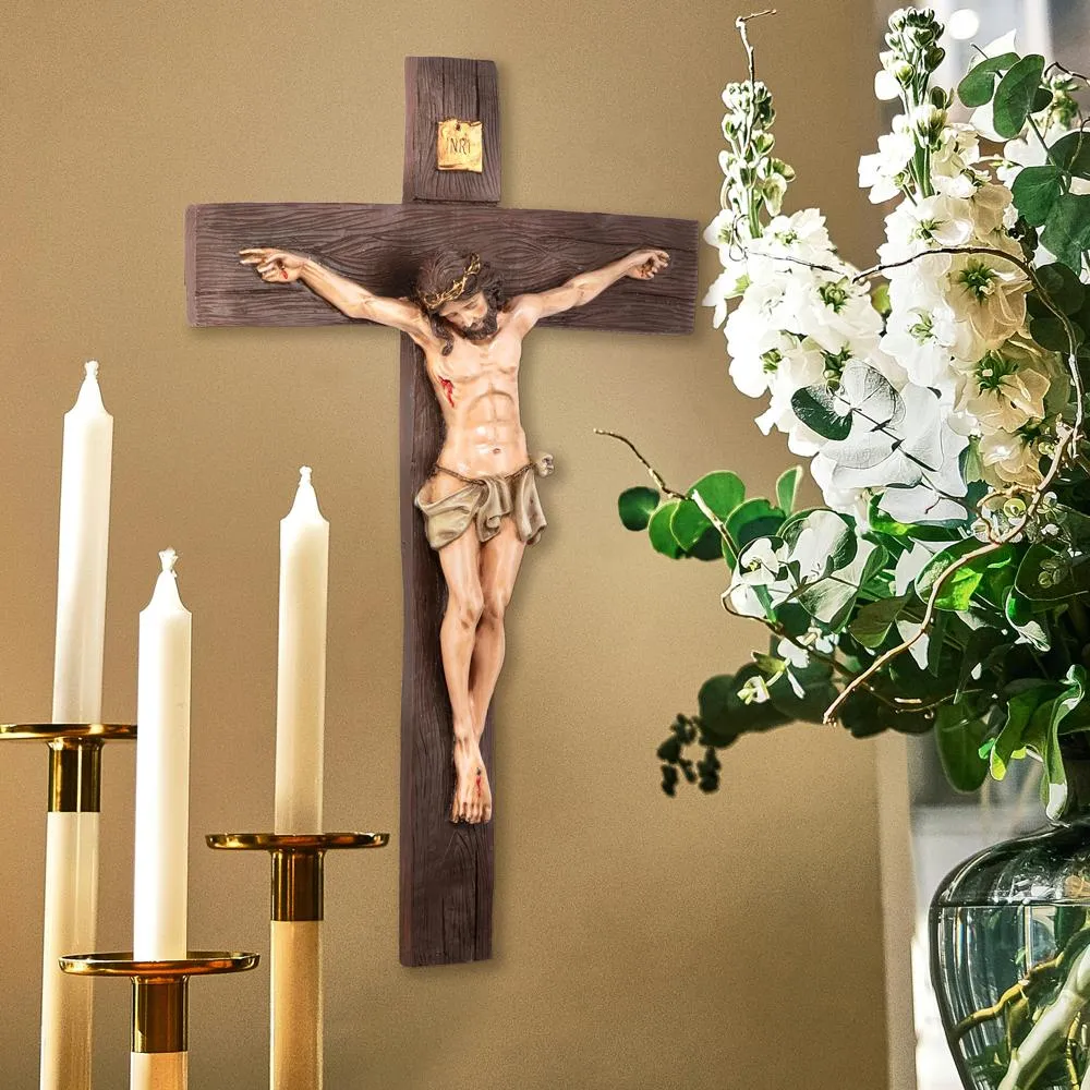 Crucifixion of Christ Cross Wall Sculpture