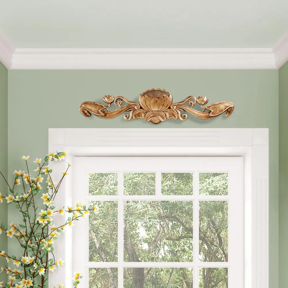 De Velde Water Lily Architectural Wall Pediment