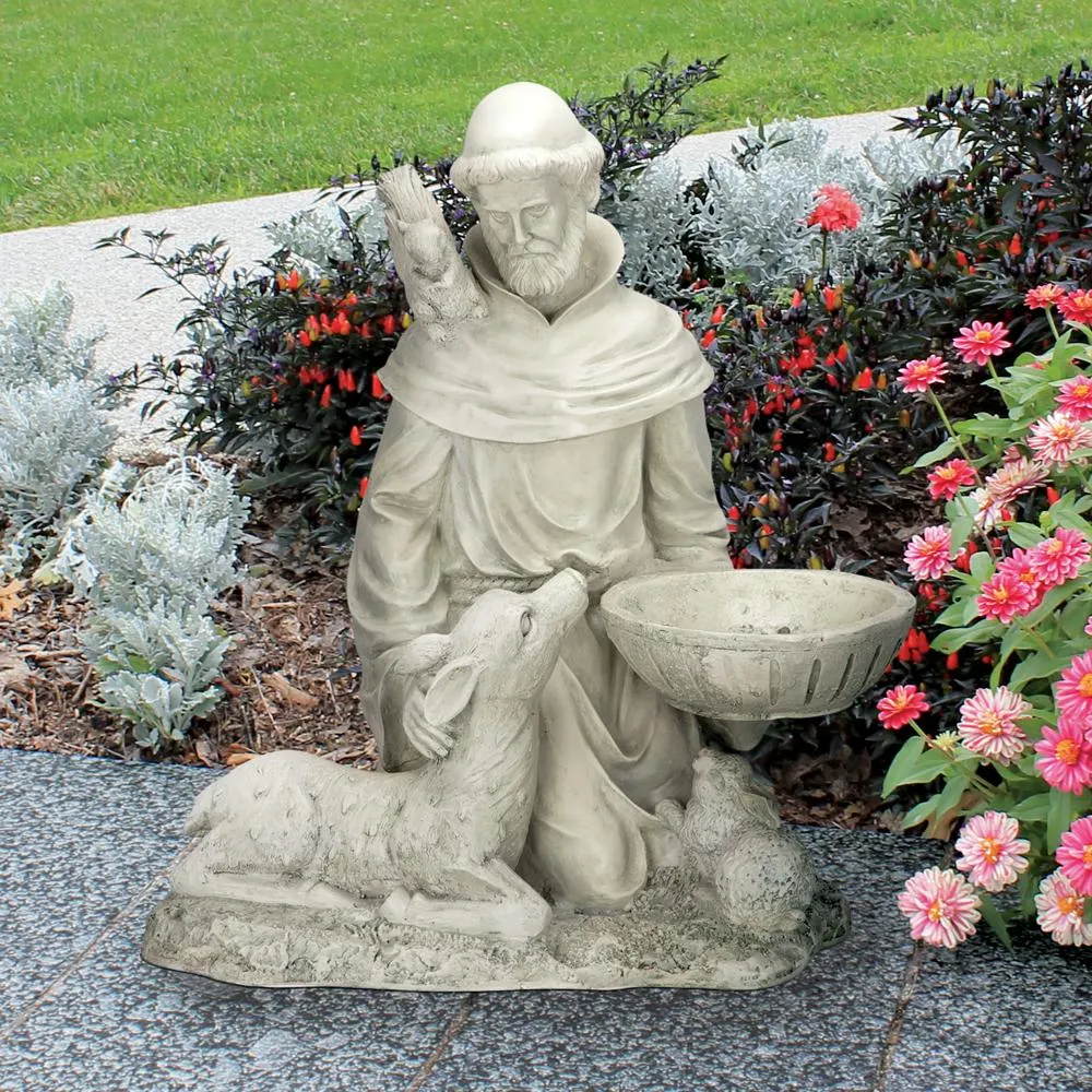 Saint Francis Feeds the Animals Garden Statue