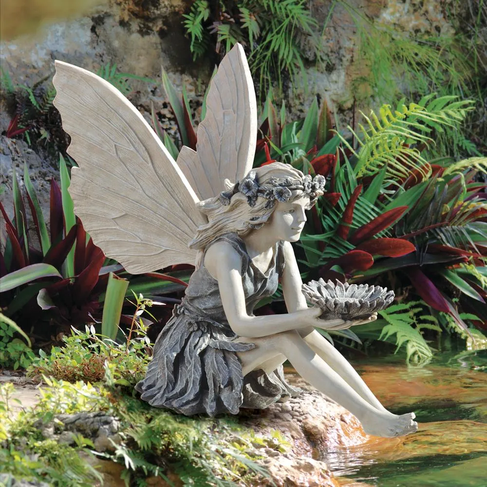 The Sunflower Fairy Bird Feeder Statue