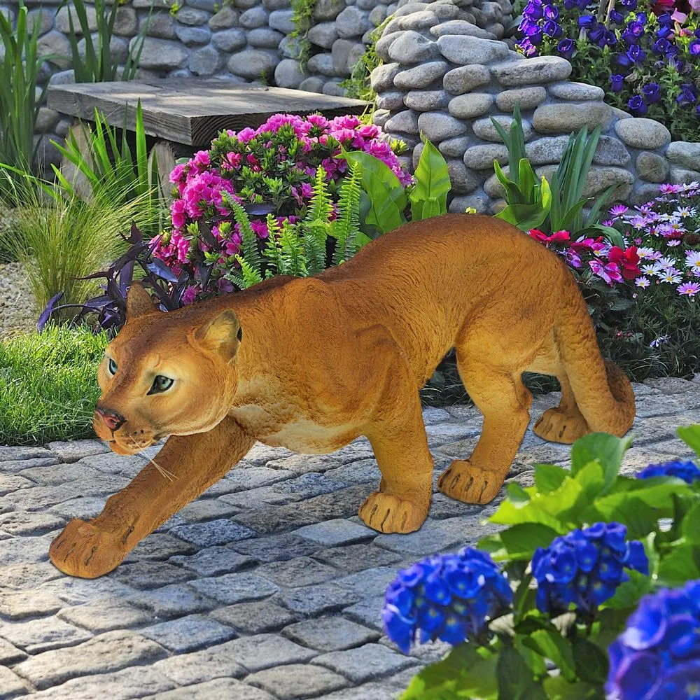 Prowling American Mountain Cougar Statue