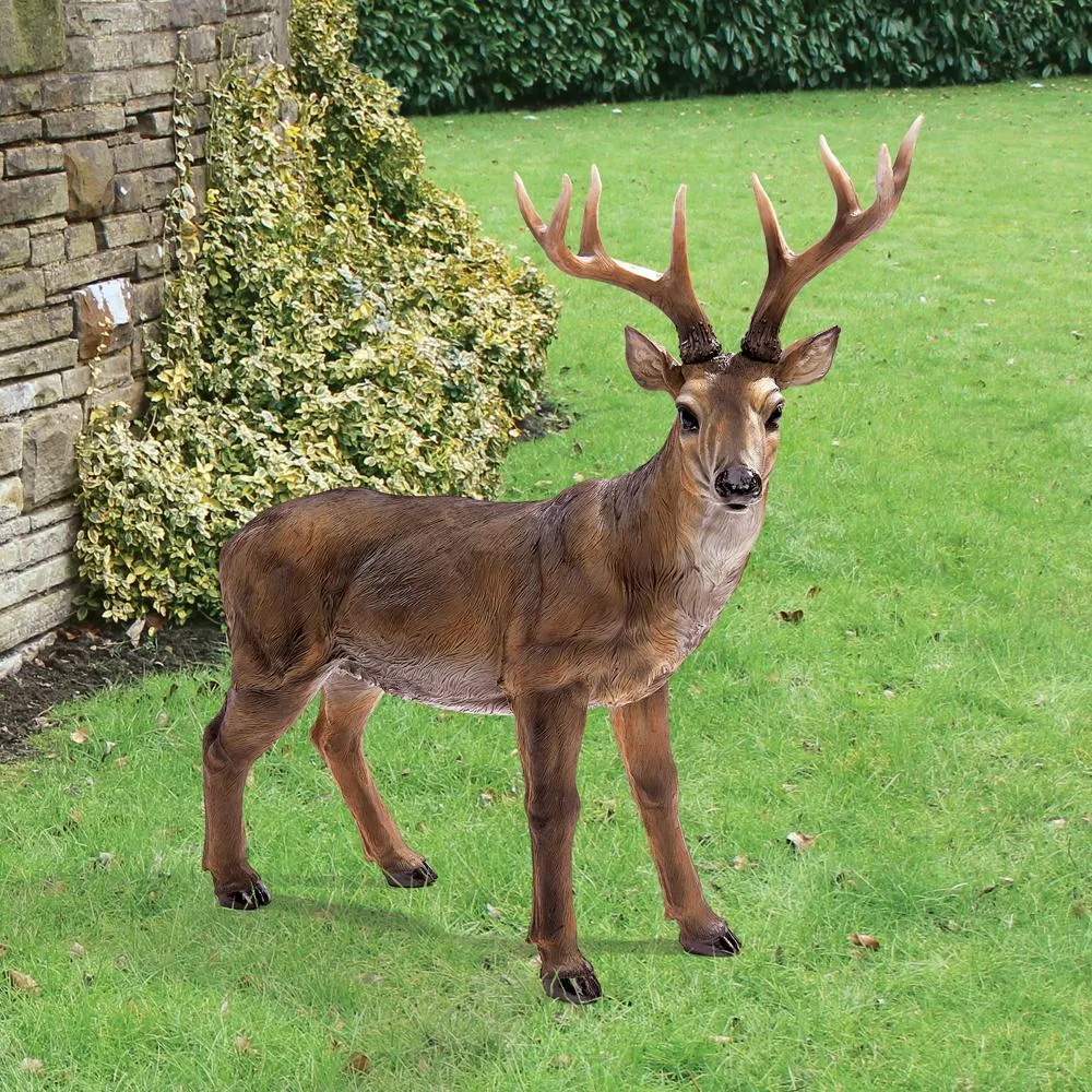 Big Rack Buck Deer Garden Statue