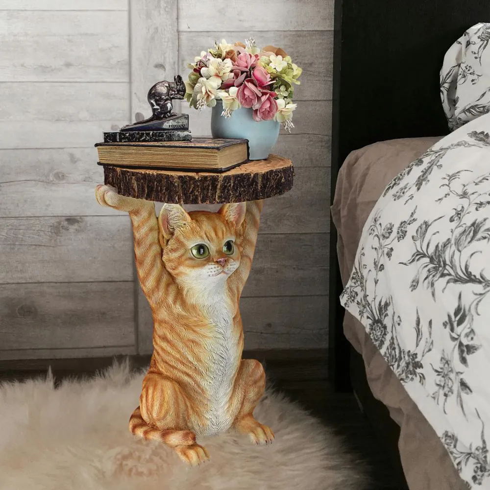 Tabby at Your Service Sculptural Cat Side Table