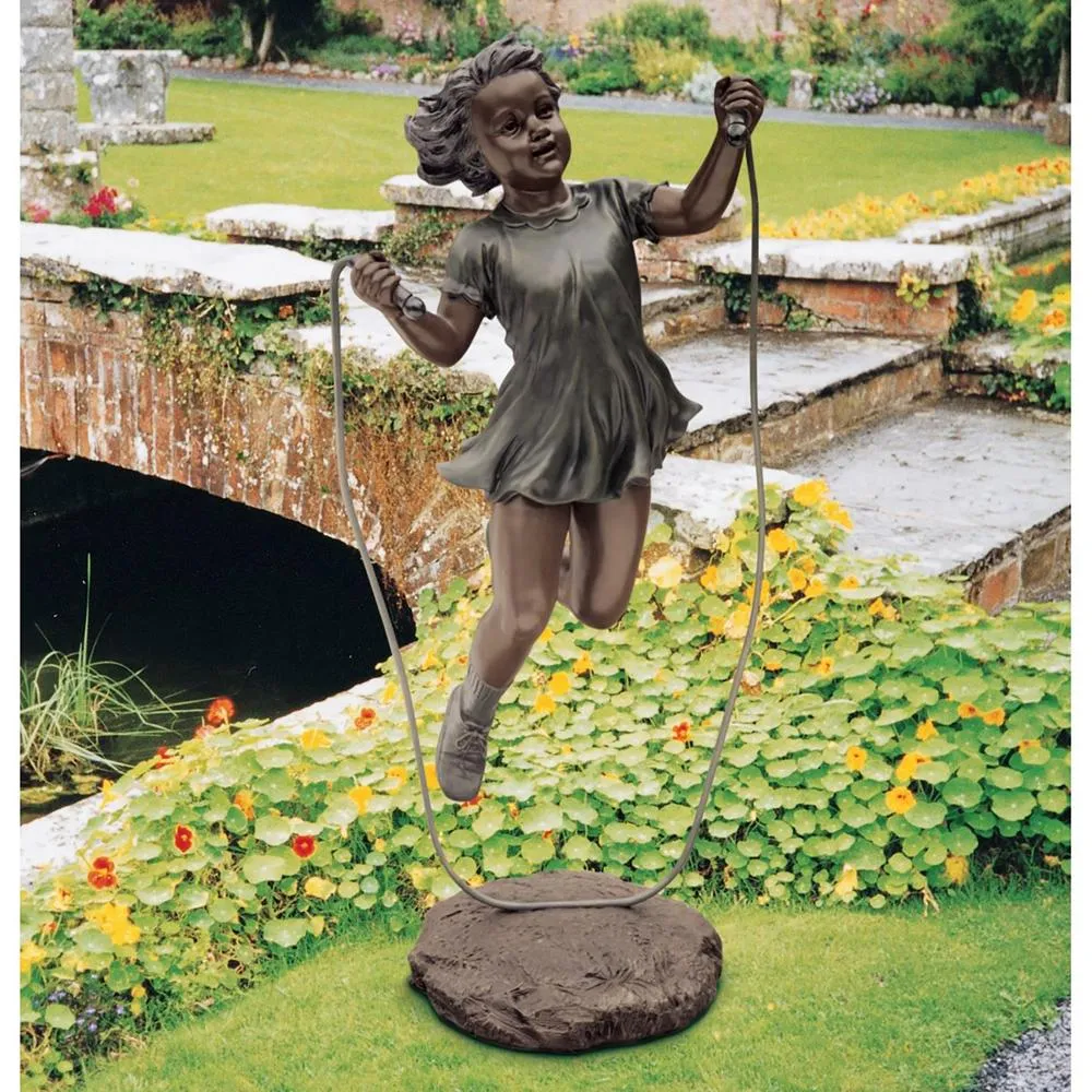 Memory Captured in Time Jump Rope Girl Statue