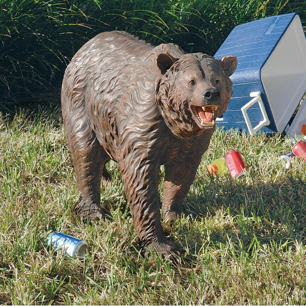 Grand-Scale Grizzly Brown Bear Garden Statue