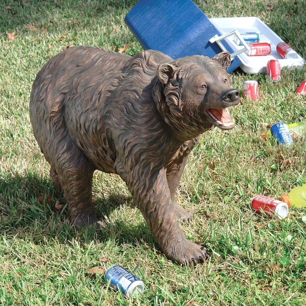 Grand-Scale Grizzly Brown Bear Garden Statue