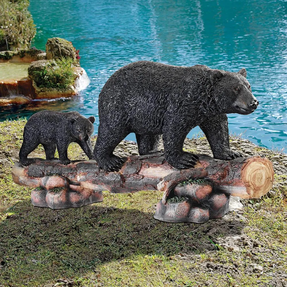 Mother Black Bear and Cub Grande-Scale Animal Statue