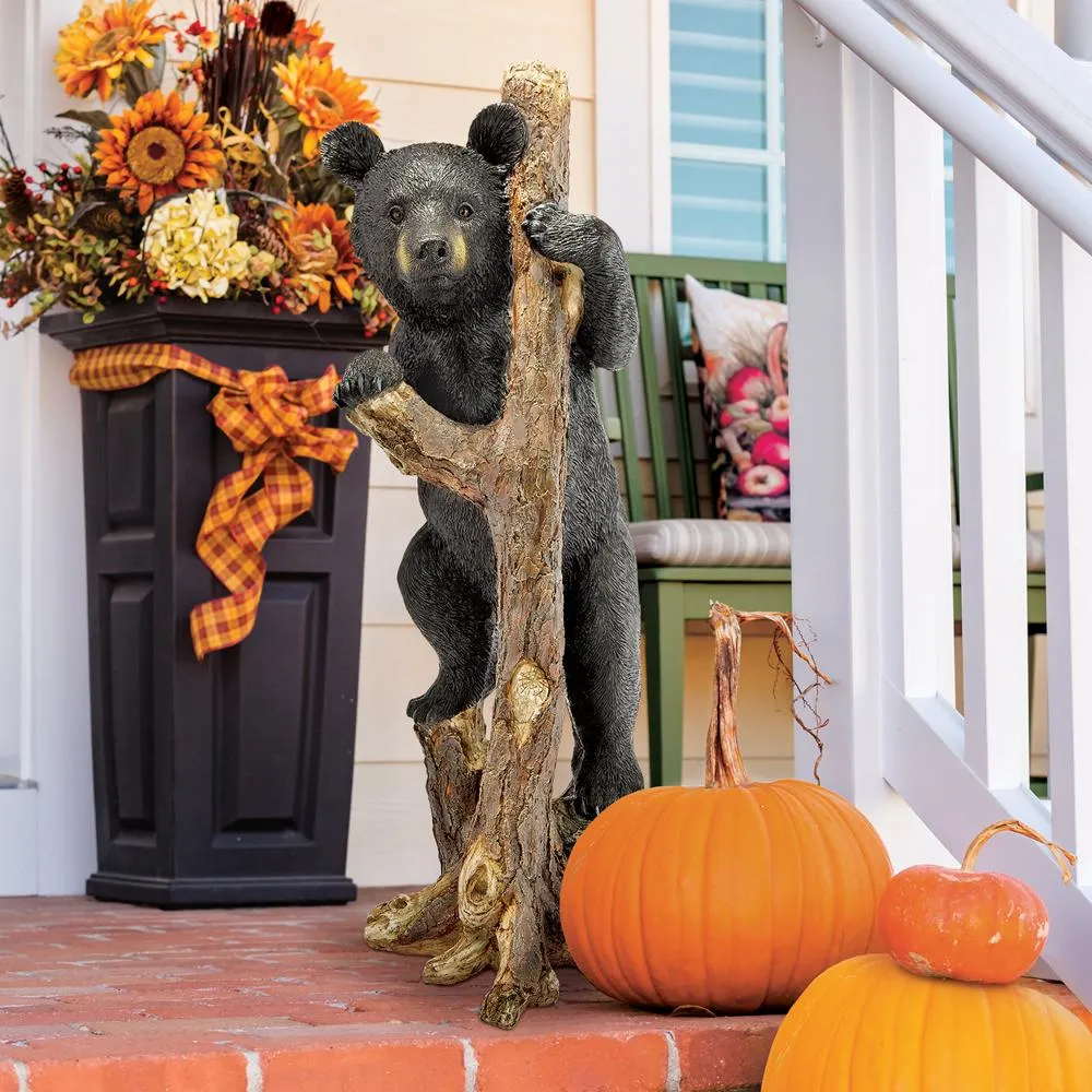 Up a Tree Bashful Black Bear Cub Statue