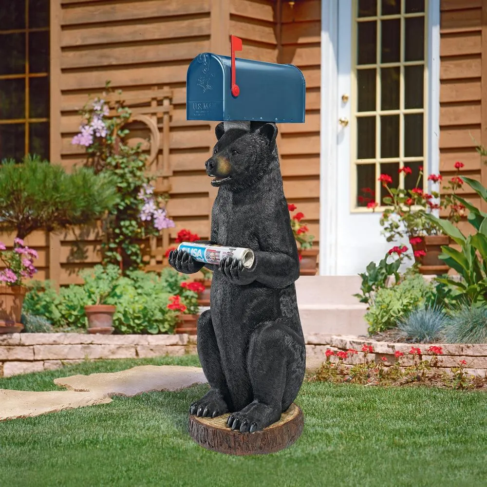 Postal Bear Mailbox Post Sleeve Statue