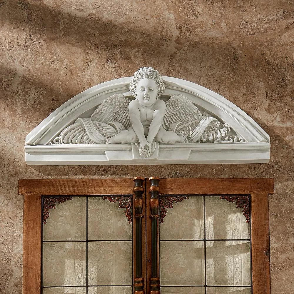 Cherubs Grande Welcome Sculptural Wall Pediment