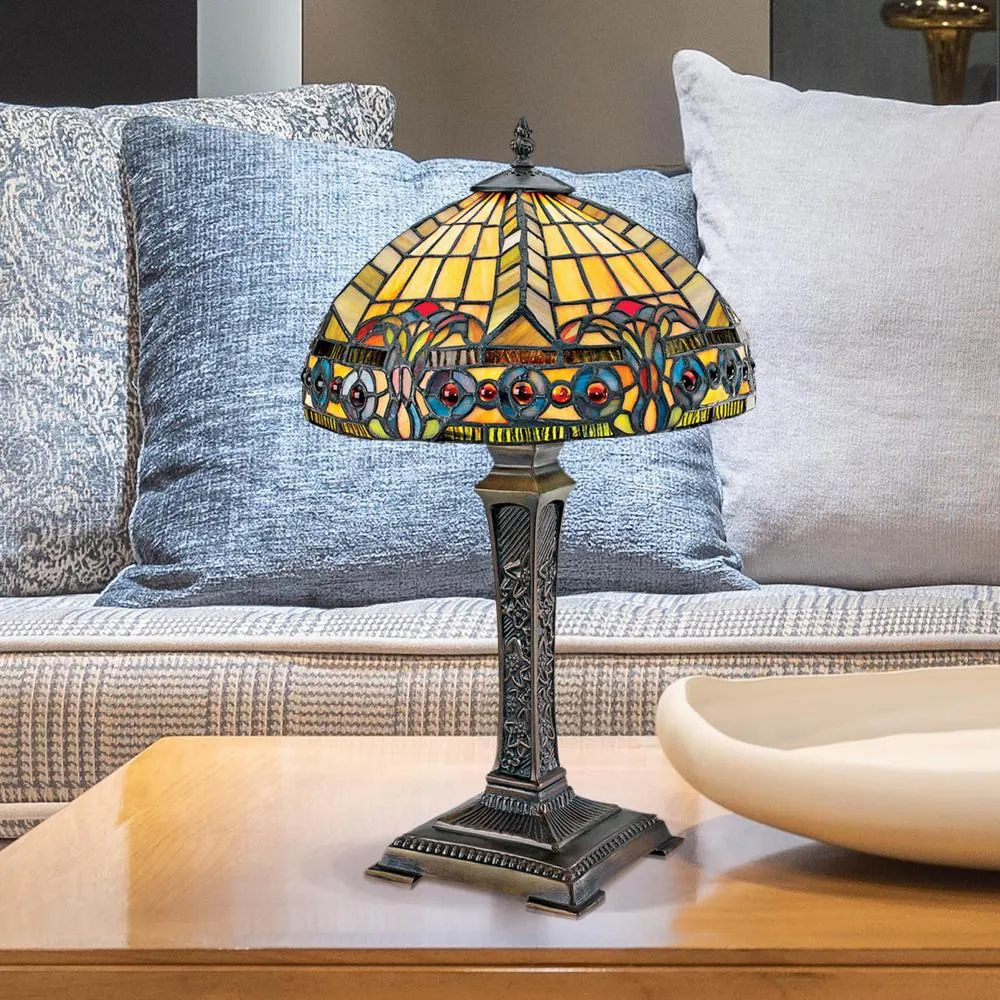 The Carlisle Beaux-Arts Stained Glass Lamp