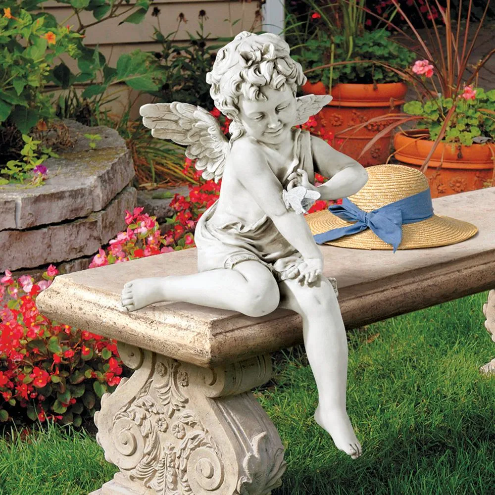 Peaceful Presence Angel Sitter Garden Statue