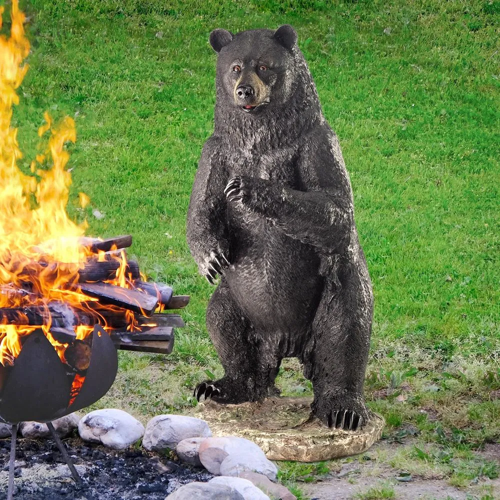 Fishing for Trouble Black Bear Garden Statue: Large