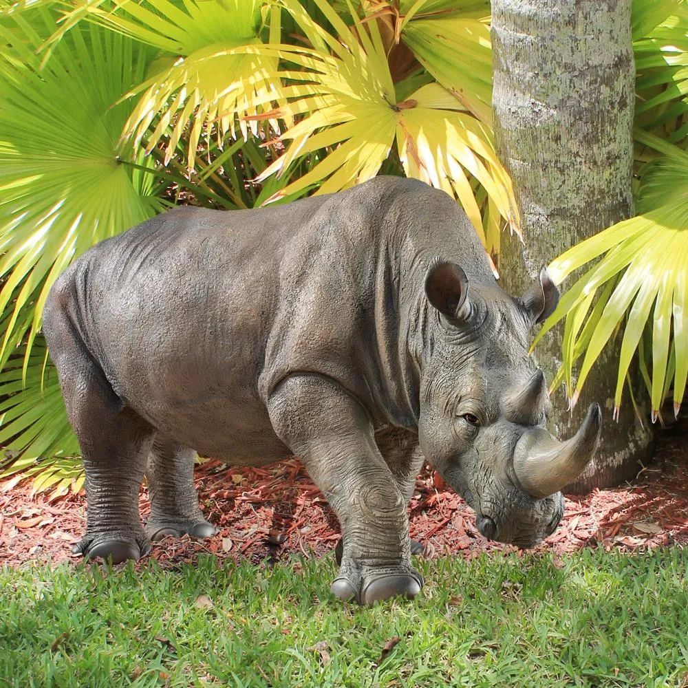 South African Rhino Garden Statue