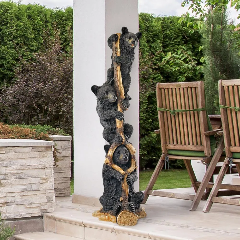 Black Bear Cubs Up a Tree Statue