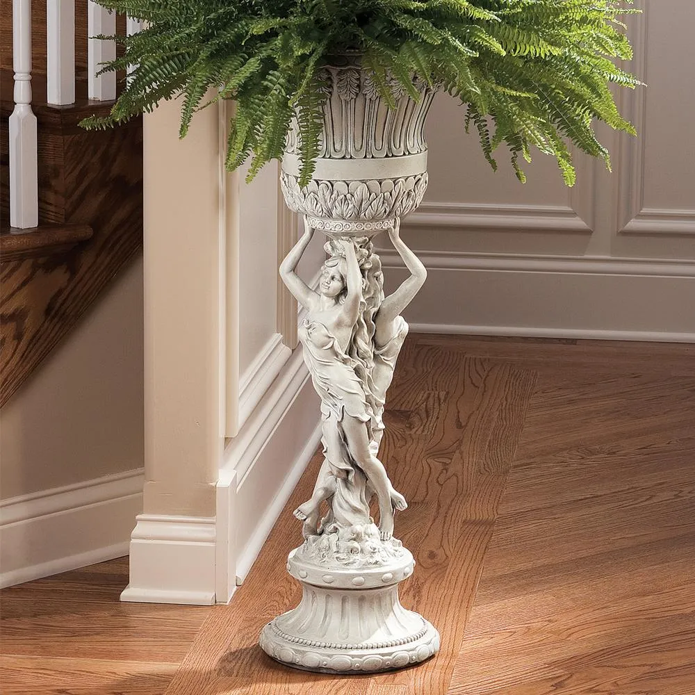 Les Filles Joyeuses Neoclassical Pedestal Urn