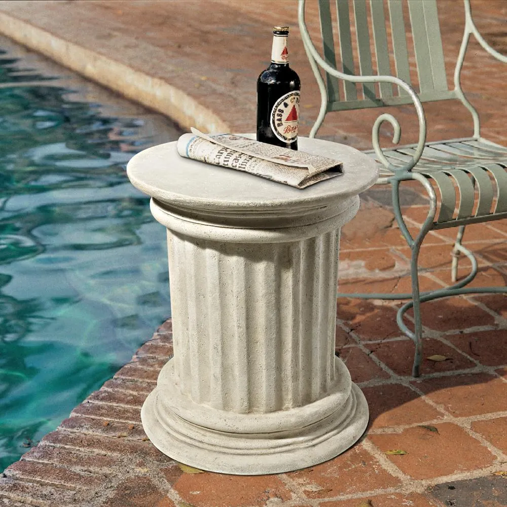 Roman Doric Column Classical Fluted Architectural Plinth: Tall