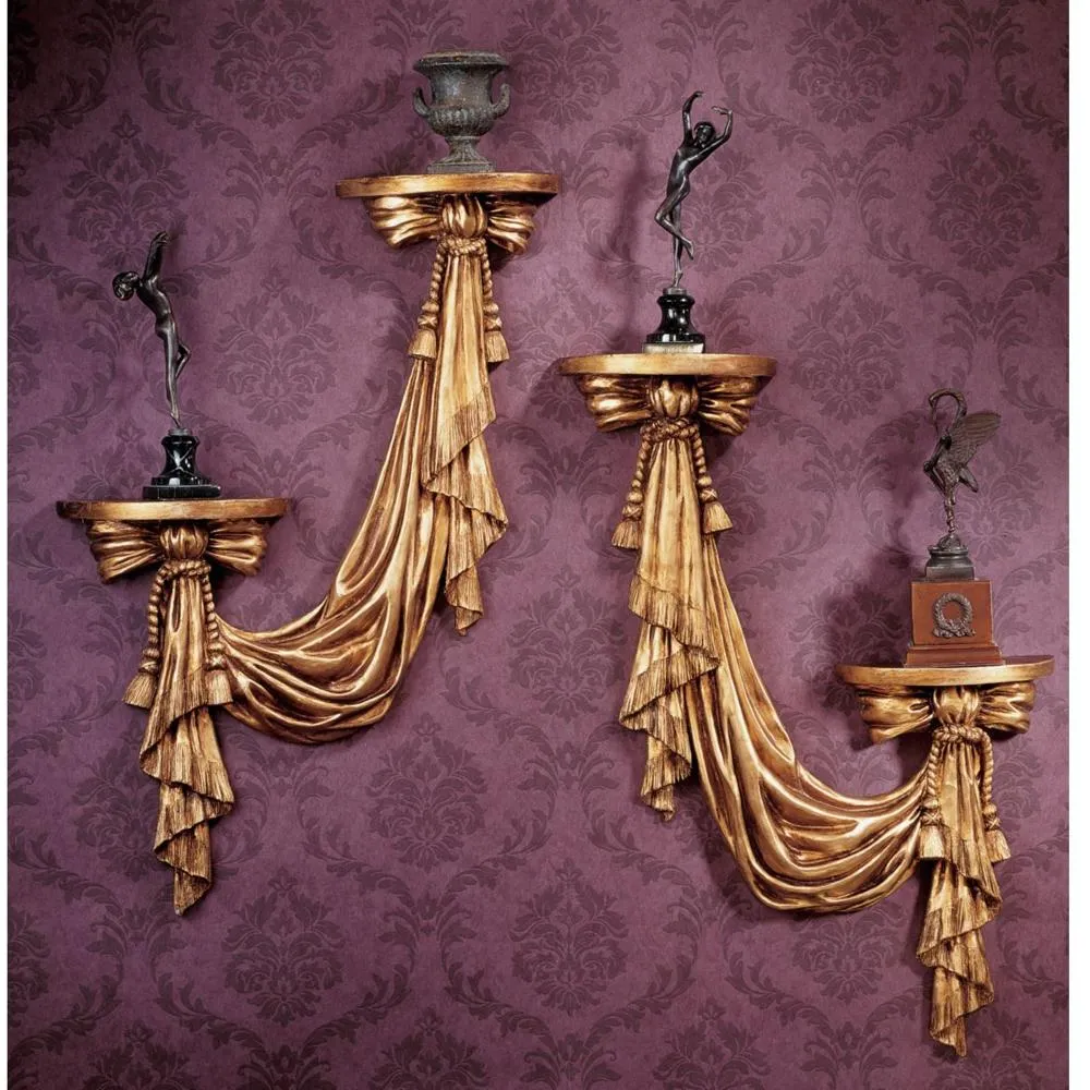 Saint Louis Draped Sculptural Wall Accent Shelf Set
