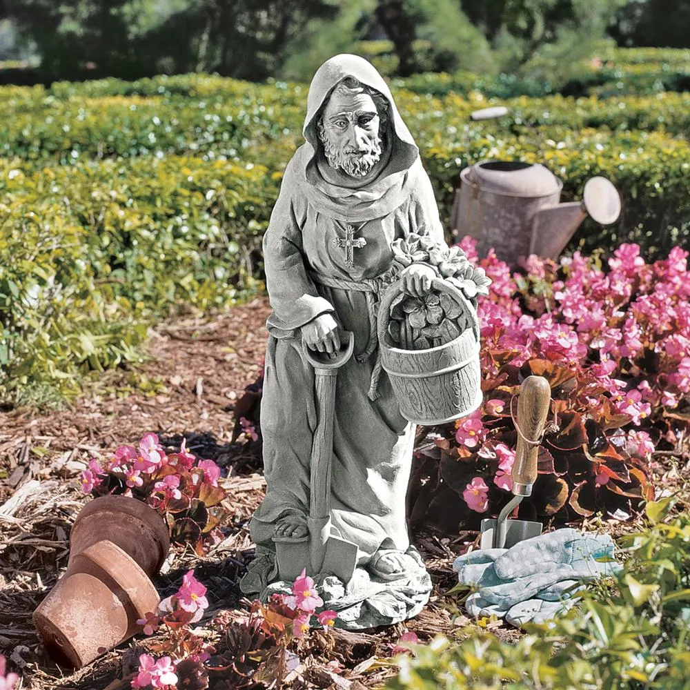 St. Fiacre the Gardener's Patron Saint Statue: Large