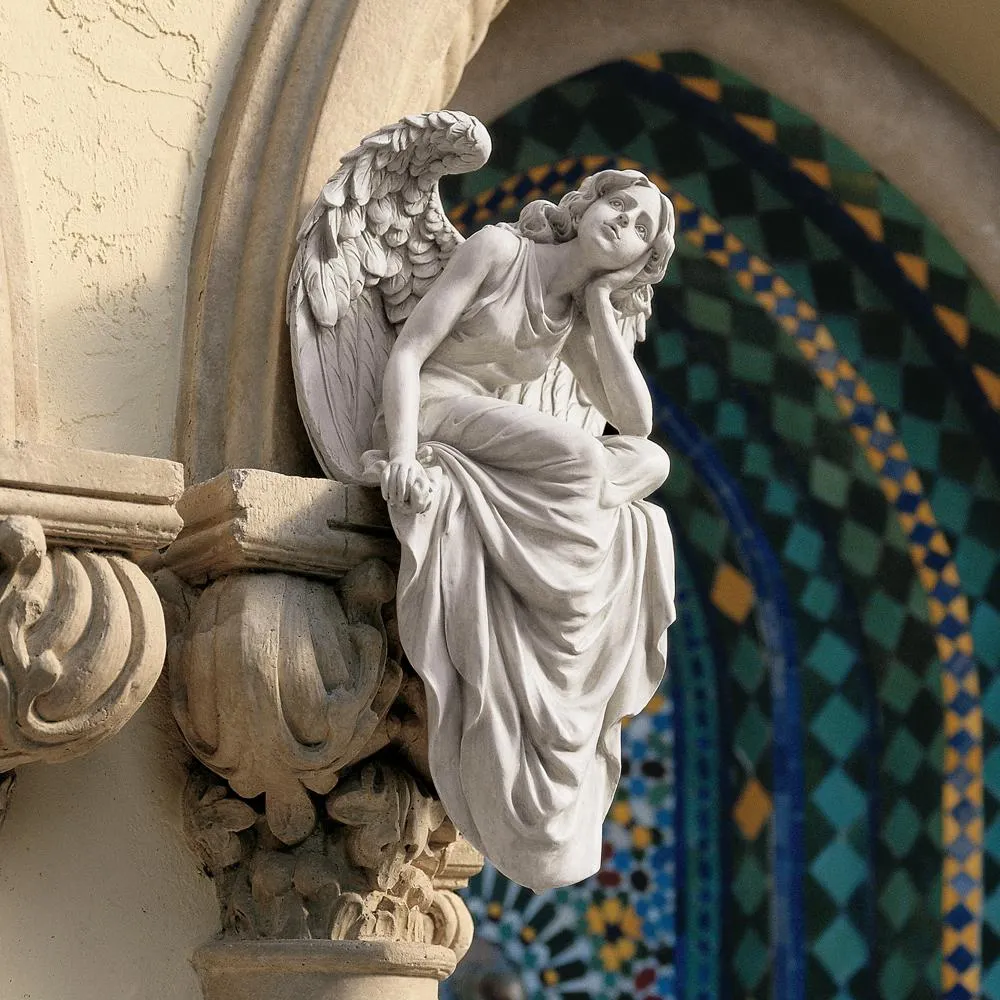 Resting Grace Sitting Angel Statue: Large