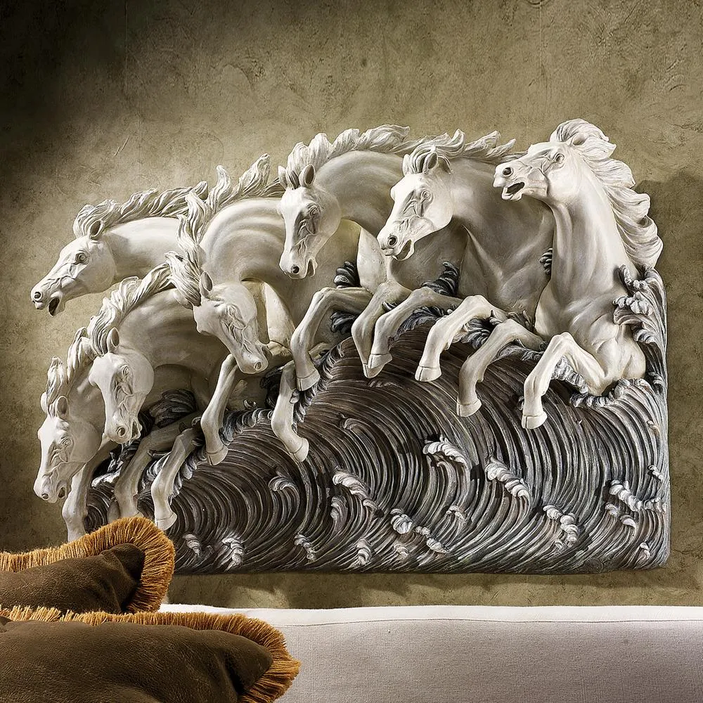 Neptune's Horses of the Sea Frieze Wall Sculpture