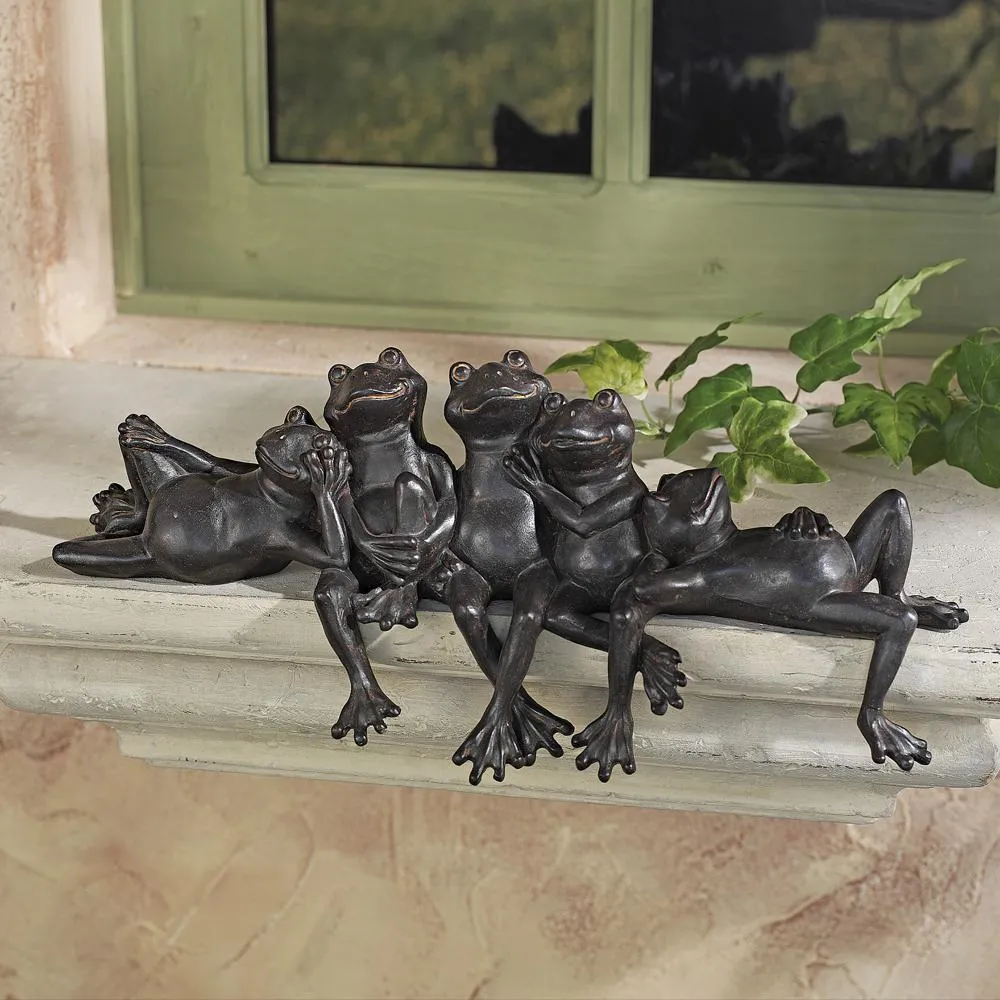 Lazy Daze Knot of Frogs Sill Sitters