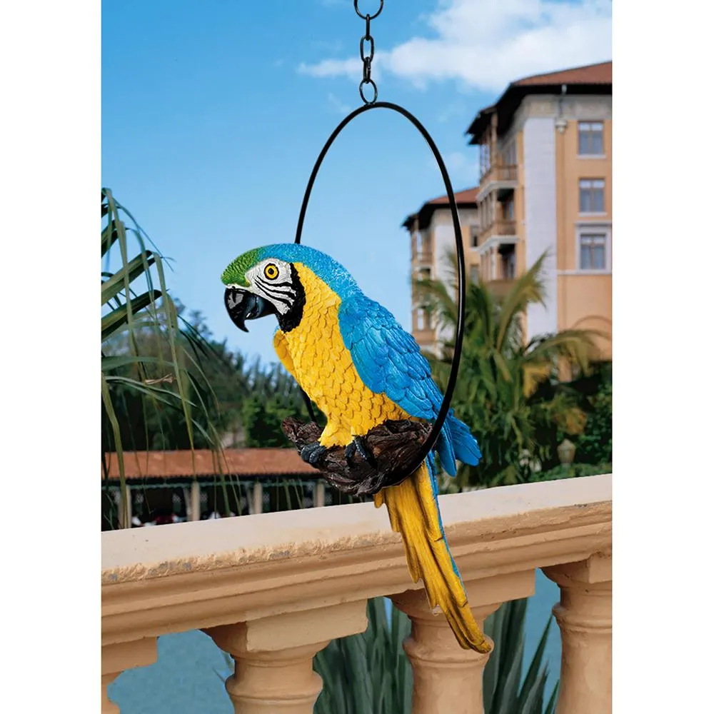 Polly in Paradise Parrot on Ring Perch: Medium